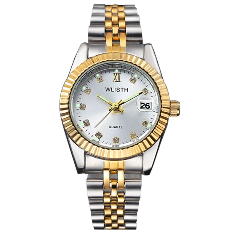 Relógio Quartzo Impermeável Masculino e Feminino, Moda Casal