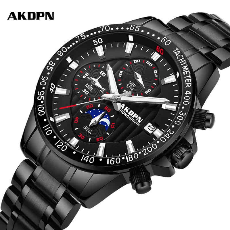 Relógios masculinos relógio de quartzo multifuncional cronógrafo relógios masculino à prova dwaterproof água ponteiro luminoso relógios reloj hombre