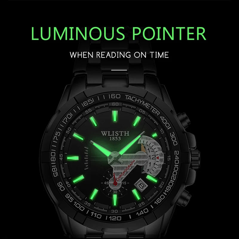 Relógio Masculino Simples e Elegante, Original, Quartz para Negócios Relógios de pulso à prova d'água, luminosos, com data e dia da semana, relógio esportivo masculino.