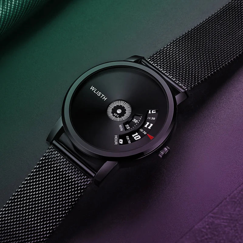Relógio masculino da marca suíça WLISTH personalizado relógio de pulso com pulseira de aço à prova d'água e elegante