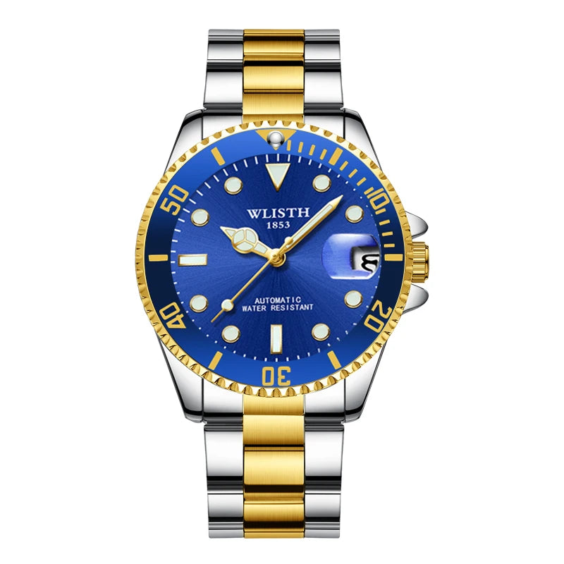 RELOGIO 1  Wlisth relógio masculino clássico original relógio mecânico automático à prova dwaterproof água luminosa aço inoxidável homem data luxo