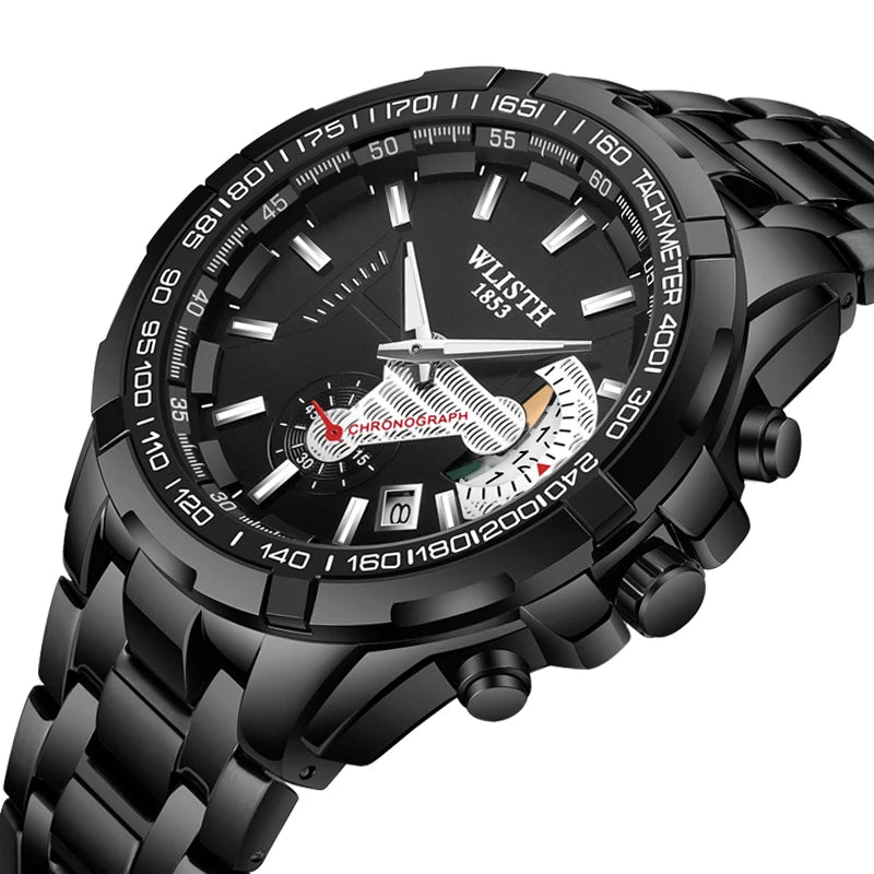 Relógio Masculino Simples e Elegante, Original, Quartz para Negócios ﻿   Relógios de pulso à prova d'água, luminosos, com data e dia da semana, relógio esportivo masculino.