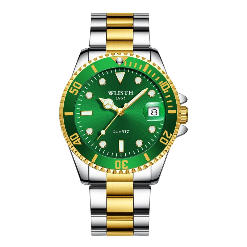 Relógio Masculino Clássico Vermelho e Azul com Lente de Aumento à Prova d'Água, Relógio Esportivo com Data, Relógio de Pulso Quartz Masculino